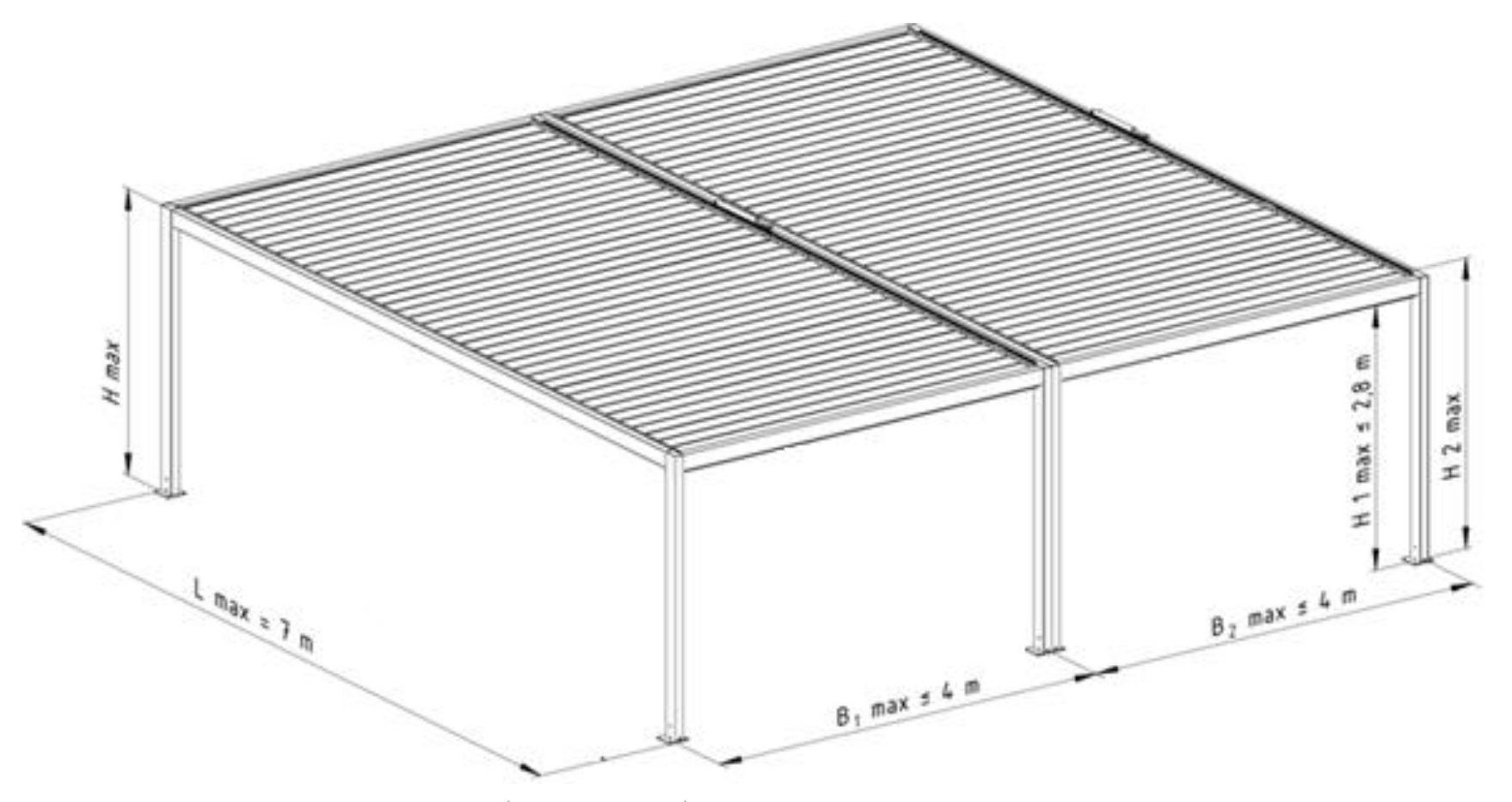 Pergola SB400 szabadon álló több modul
