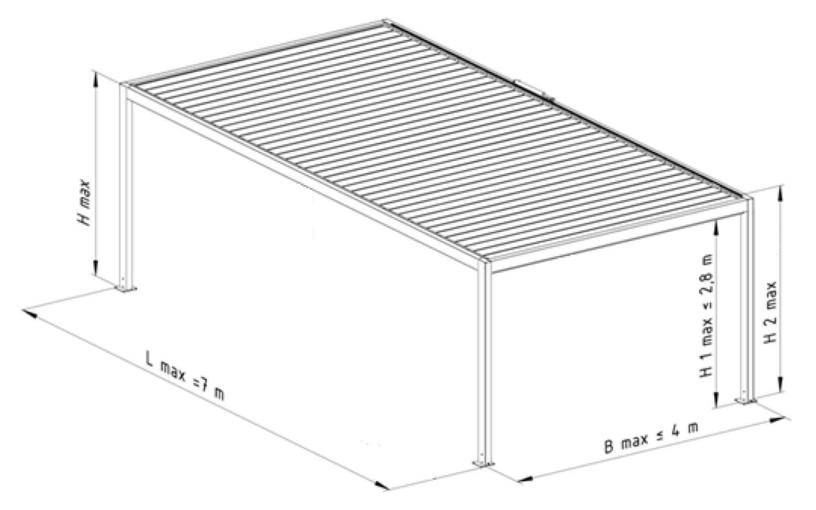 Pergola SB400 szabadon álló egymodulos