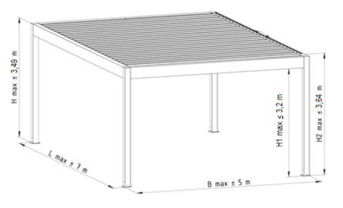 Pergola SB500 szabadon álló egymodulos