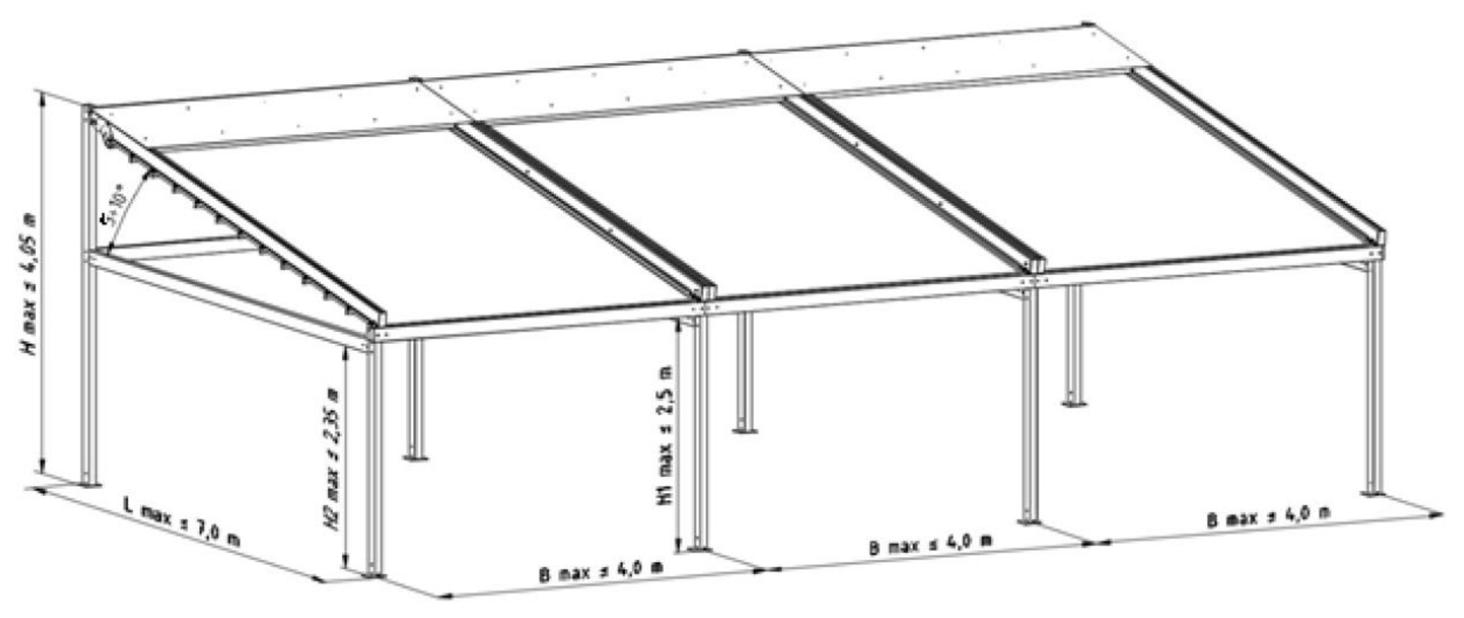 Pergola SOLID szabadon álló több modul