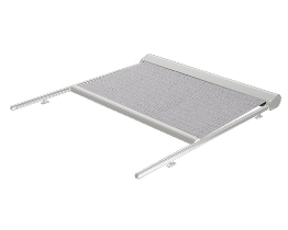 Ezüst színű kerti napellenző szúnyoghálóval