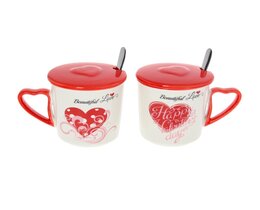 Bögrekészlet Beautiful Love és fedővel 350ml