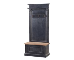 Bradford előszobaszekrény 79x45x210 ófekete és natúr