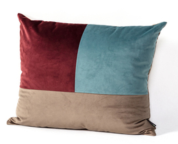 Poduszka Patchwork kwadratowa bézs csokikék