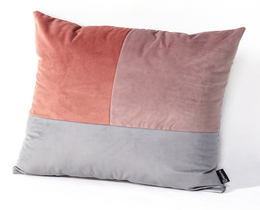 Poduszka Patchwork kwadratowa rózsaszín szürke lila