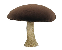 Dekoracja Velvet Gomba 17 cm barna